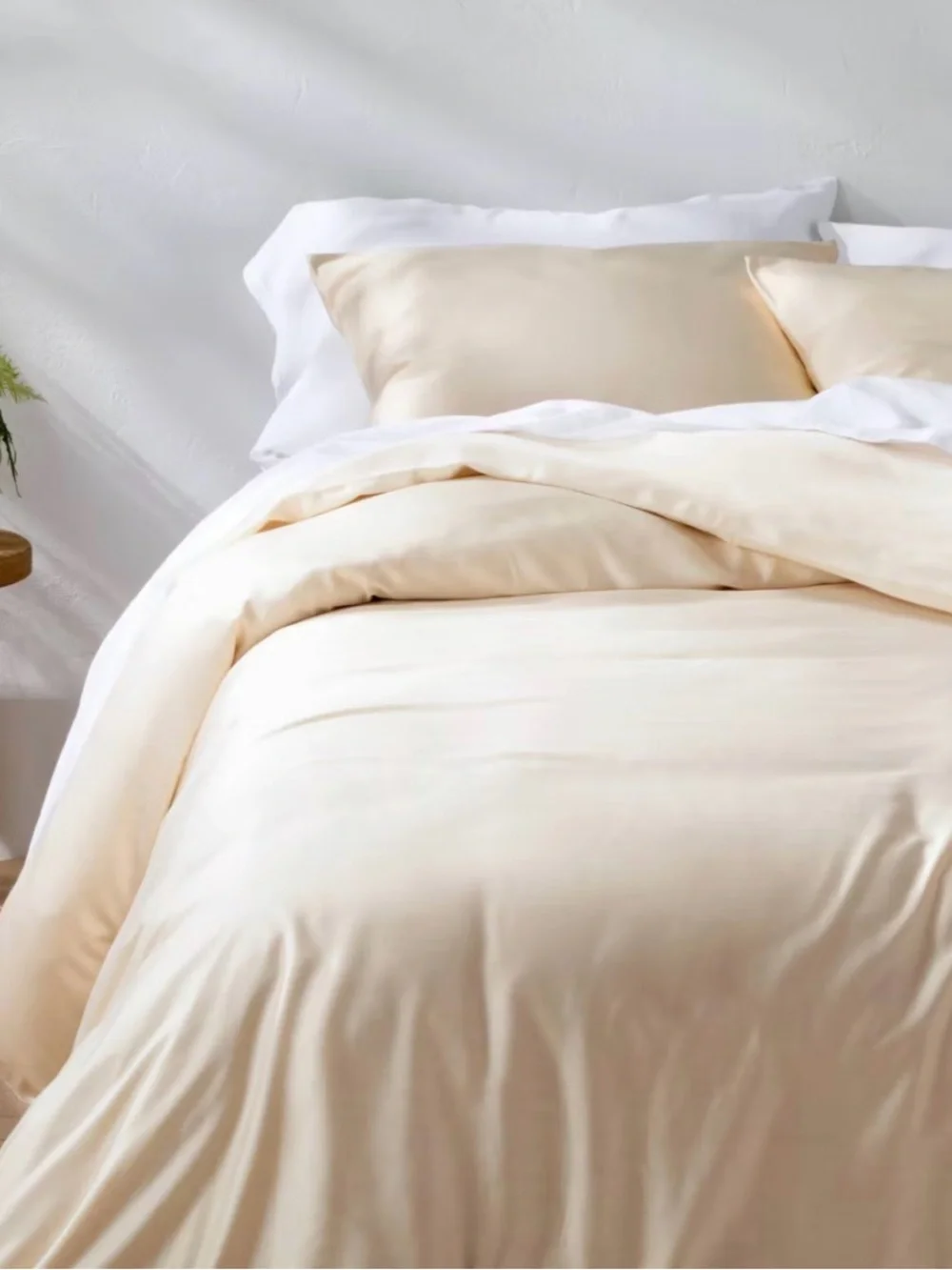 casaluna rayon from bamboo blissful duvet cover set NATURAL COLOR king NEW